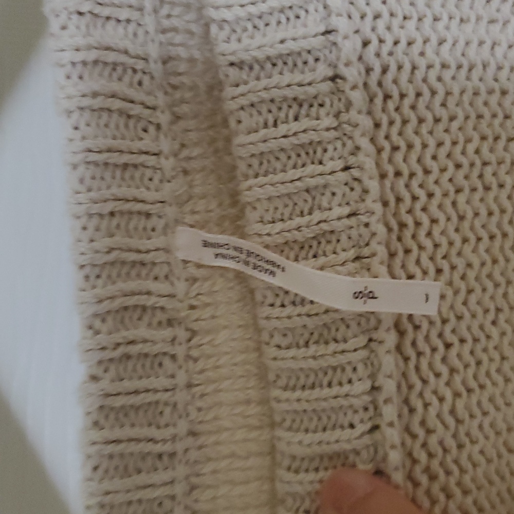 NEW Free People Cream Crew Neck Sweater Size S - Picture 2 of 7